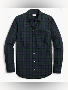 J.Crew Factory Black Watch Plaid Button Down Shirt | Signature Fit  | Size XL